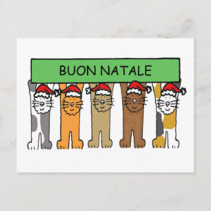 Italienische glückliches Weihnachtskatzen, Buon Feiertagspostkarte