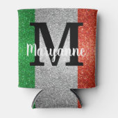 Italienische Göttin Glitzer Italien Flaggenfarben  Dosenkühler (Vorderseite)