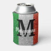 Italienische Göttin Glitzer Italien Flaggenfarben  Dosenkühler (Kanne Rückseite)