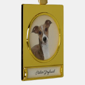 Italienische Grauhound Malerei - Niedliche Origina Banner-Ornament Gold (Rechts)
