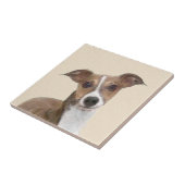 Italienische Grauhound Malerei - Niedliche Origina Fliese (Seite)