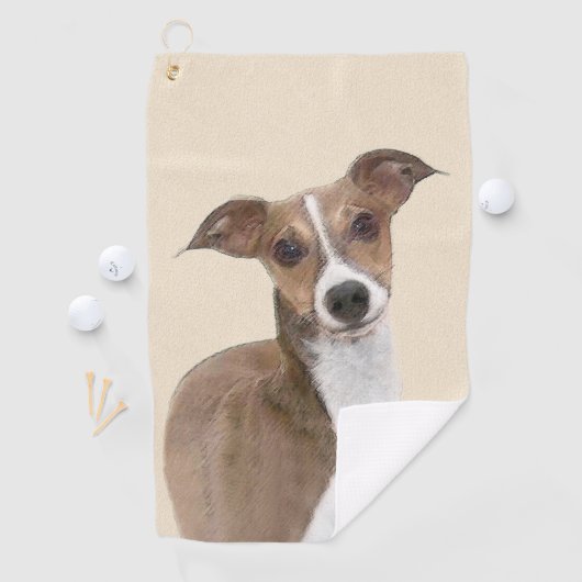 Italienische Grauhound-Malerei - Niedliche Origina Golfhandtuch (Insitu)