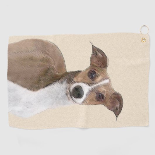 Italienische Grauhound-Malerei - Niedliche Origina Golfhandtuch (Horizontal)