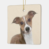 Italienische Grauhound Malerei - Niedliche Origina Keramikornament (Links)