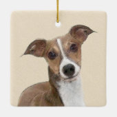 Italienische Grauhound Malerei - Niedliche Origina Keramikornament (Rückseite)