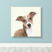 Italienische Grauhound Malerei - Niedliche Origina Leinwanddruck (Insitu (Holzboden))