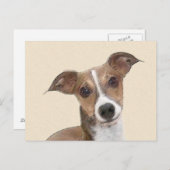 Italienische Grauhound Malerei - Niedliche Origina Postkarte (Vorne/Hinten)