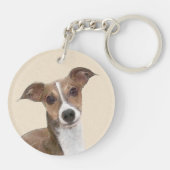 Italienische Grauhound Malerei - Niedliche Origina Schlüsselanhänger (Rückseite)