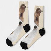 Italienische Grauhound Malerei - Niedliche Origina Socken (Linkes Detail)