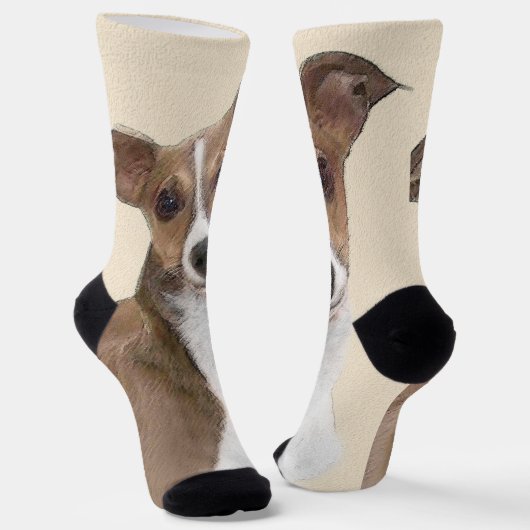 Italienische Grauhound Malerei - Niedliche Origina Socken (Gewinkelt)