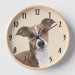 Italienische Grauhound Malerei - Niedliche Origina Uhr