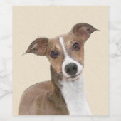 Italienische Grauhound Malerei - Niedliche Origina Weinetikett (Einzelnes Label)