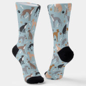 Italienische Grauhund-Hundsknochen und -paws Socken (Gewinkelt)