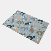 Italienische Grauhunde Hunde Knochen und Paws Door Fußmatte (Schrägansicht)