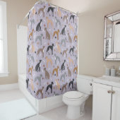 Italienische Grauhunde und Hunde Knochen und Paare Duschvorhang (Beispiel)