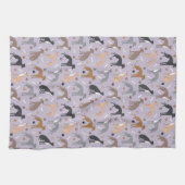 Italienische Grauhunde und Hunde Knochen und Paare Geschirrtuch (Horizontal)