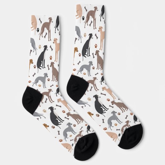 Italienische Grauhunde und Hunde Knochen und Paare Socken (Rechts)
