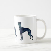 Italienische Greyhound Dog Black Watercolor Silhou