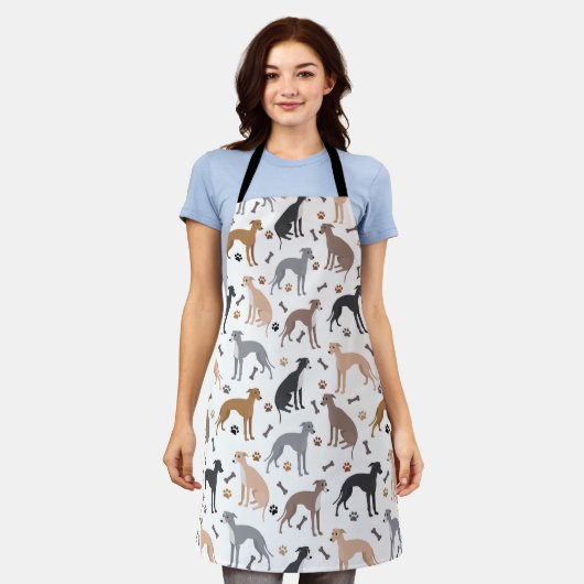 Italienische Greyhound Dog Bones and Paws Schürze (Getragen)