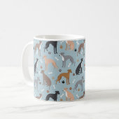 Italienische Greyhound Dog Bones and Paws Tasse (Vorderseite Links)