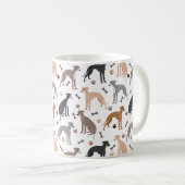 Italienische Greyhound Dog Bones and Paws Tasse (VorderseiteRechts)