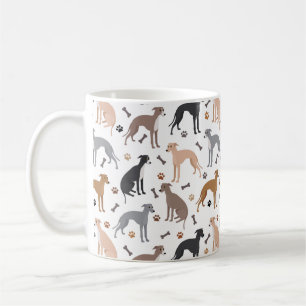 Italienische Greyhound Dog Bones and Paws Tasse