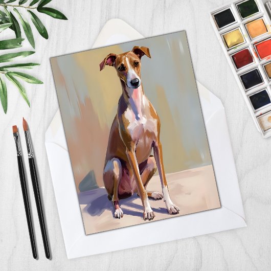 Italienische Greyhound Dog Painting Card
