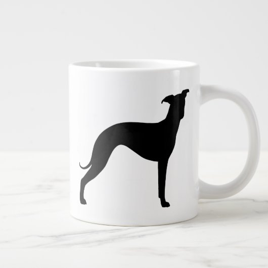 Italienische Greyhound Dog Silhouetten Iggies Jumbo-Tasse (Rechts)
