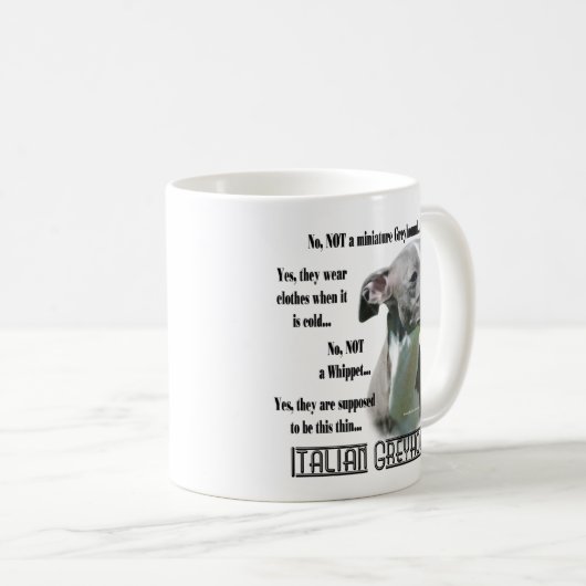 Italienische Greyhound FAQ Kaffeetasse (VorderseiteRechts)