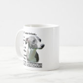 Italienische Greyhound FAQ Kaffeetasse (Vorderseite Links)