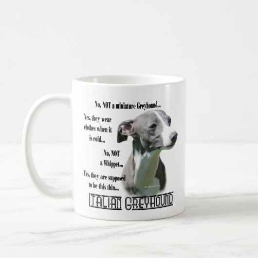 Italienische Greyhound FAQ Kaffeetasse (Links)