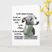 Italienische Greyhound FAQ Karte (Gelbe Blume)