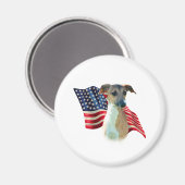 Italienische Greyhound-Flagge Magnet (Vorderseite/Rückseite)