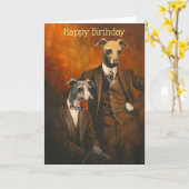 Italienische Greyhound Gentlemen Greetings Card Karte (Gelbe Blume)