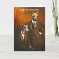 Italienische Greyhound Gentlemen Greetings Card