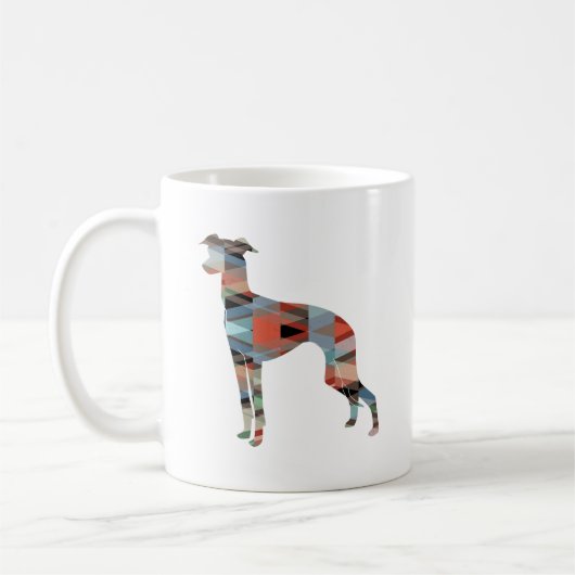 Italienische Greyhound Geo Pattern Silhouette - Ka Kaffeetasse (Links)
