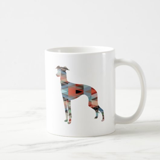 Italienische Greyhound Geo Pattern Silhouette - Ka Kaffeetasse (Rechts)