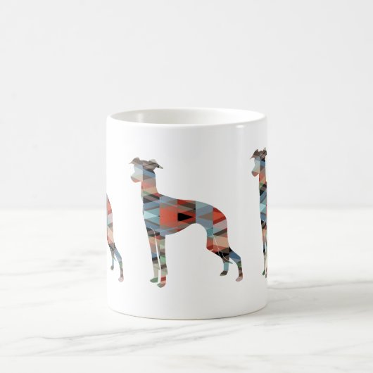 Italienische Greyhound Geo Pattern Silhouette - Ka Kaffeetasse (Mittel)