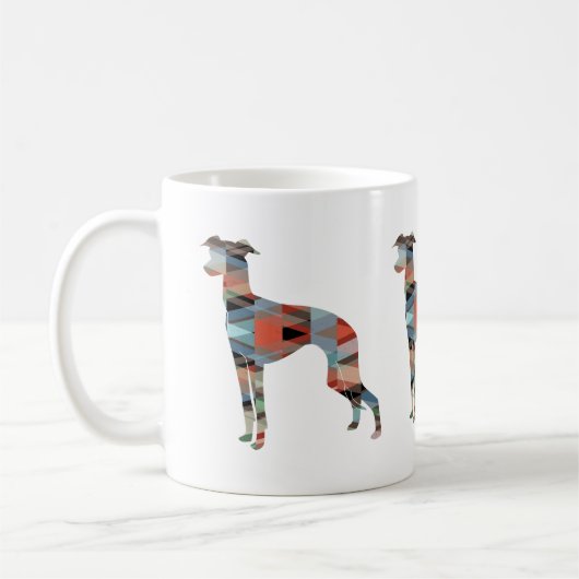 Italienische Greyhound Geo Pattern Silhouette - Ka Kaffeetasse (Links)