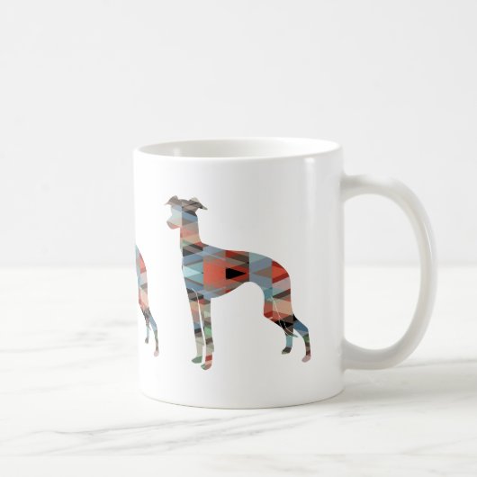 Italienische Greyhound Geo Pattern Silhouette - Ka Kaffeetasse (Rechts)