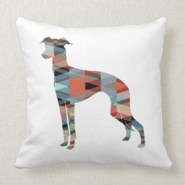 Italienische Greyhound Geo Pattern Silhouette - Ka Kissen