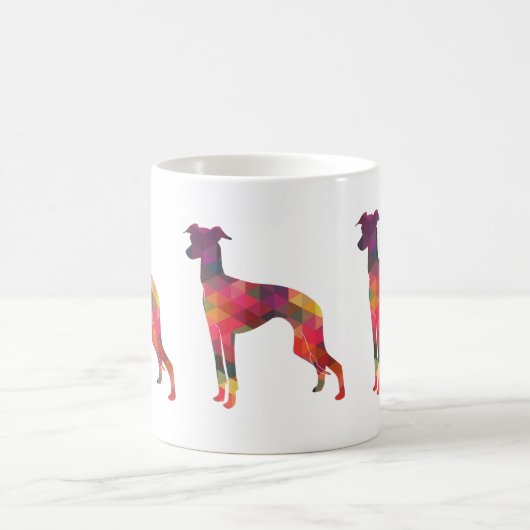 Italienische Greyhound Geo Pattern Silhouette - Mu Kaffeetasse (Mittel)