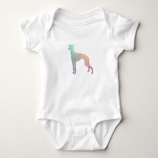 Italienische Greyhound Geo Pattern Silhouette - Pa Baby Strampler (Vorderseite)