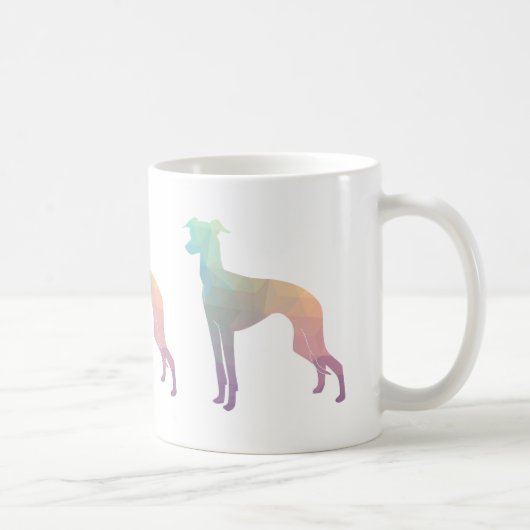 Italienische Greyhound Geo Pattern Silhouette - Pa Kaffeetasse (Rechts)