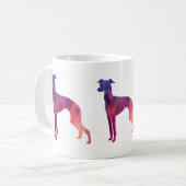 Italienische Greyhound Geo Pattern Silhouette - Ro Kaffeetasse (Vorderseite Links)