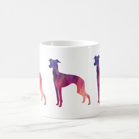 Italienische Greyhound Geo Pattern Silhouette - Ro Kaffeetasse (Mittel)