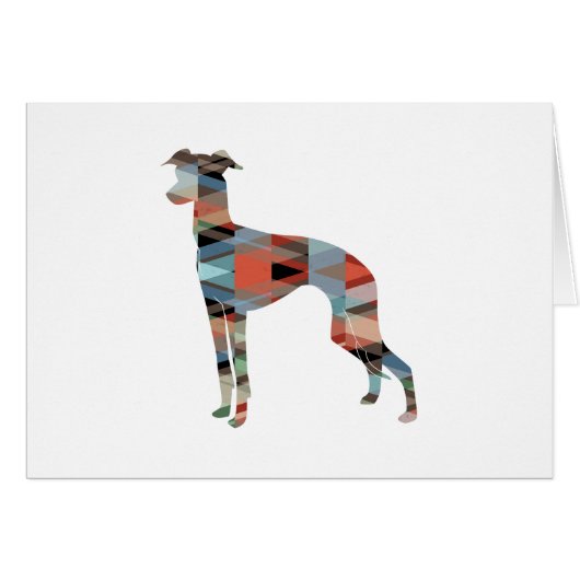 Italienische Greyhound GeoPattern Silhouette Karie (Vorderseite (Horizontal))