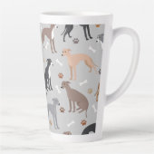 Italienische Greyhound Hunde Knochen und Paws Latt Milchtasse (Rechts)