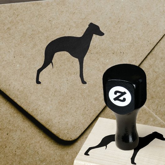 Italienische Greyhound Hunde Silhouette Iggy Gummistempel