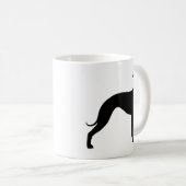 Italienische Greyhound Iggy Hund Silhouetten Kaffeetasse (VorderseiteRechts)